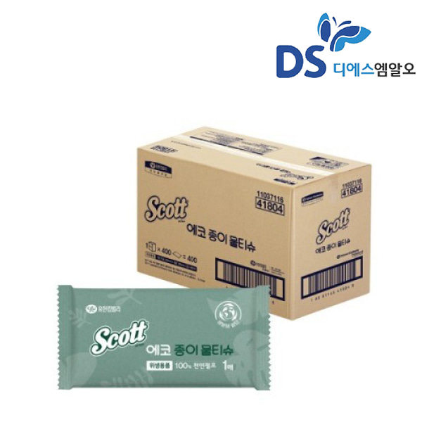 스카트 에코 생분해 종이물티슈 1매 1box 개별포장
